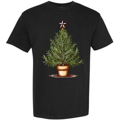 Rosemary Herb Christmas Tree Garment-Dyed Heavyweight T-Shirt