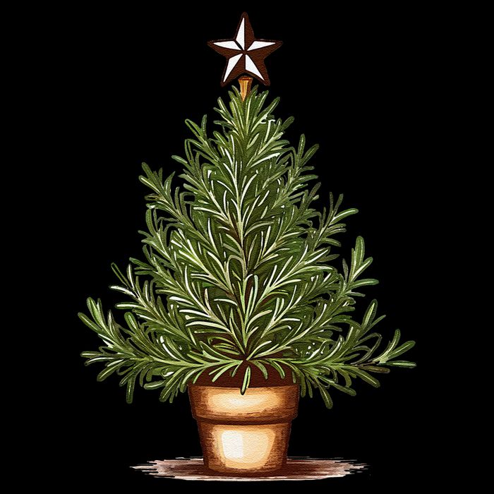 Rosemary Herb Christmas Tree Drawstring Bag