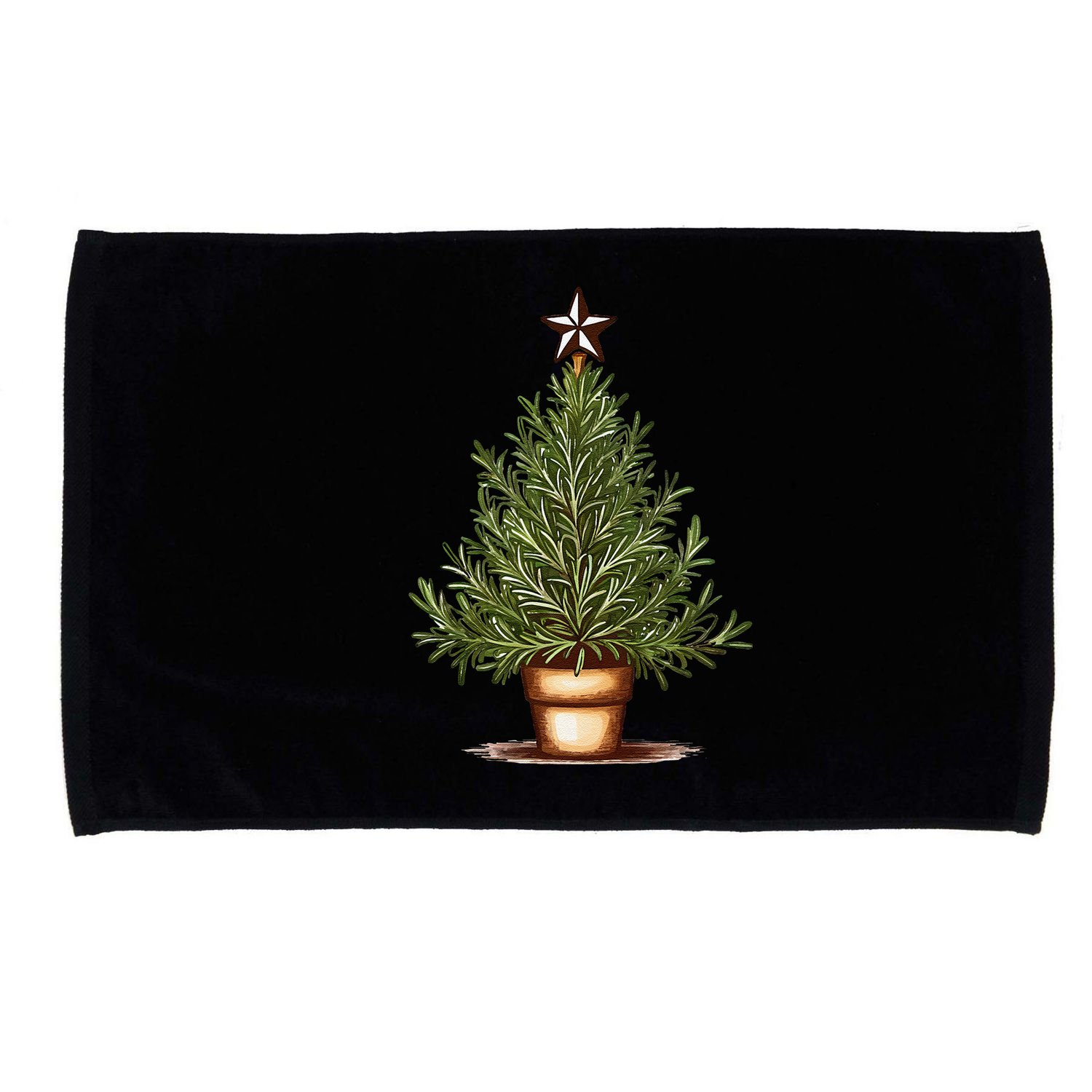 Rosemary Herb Christmas Tree Microfiber Hand Towel