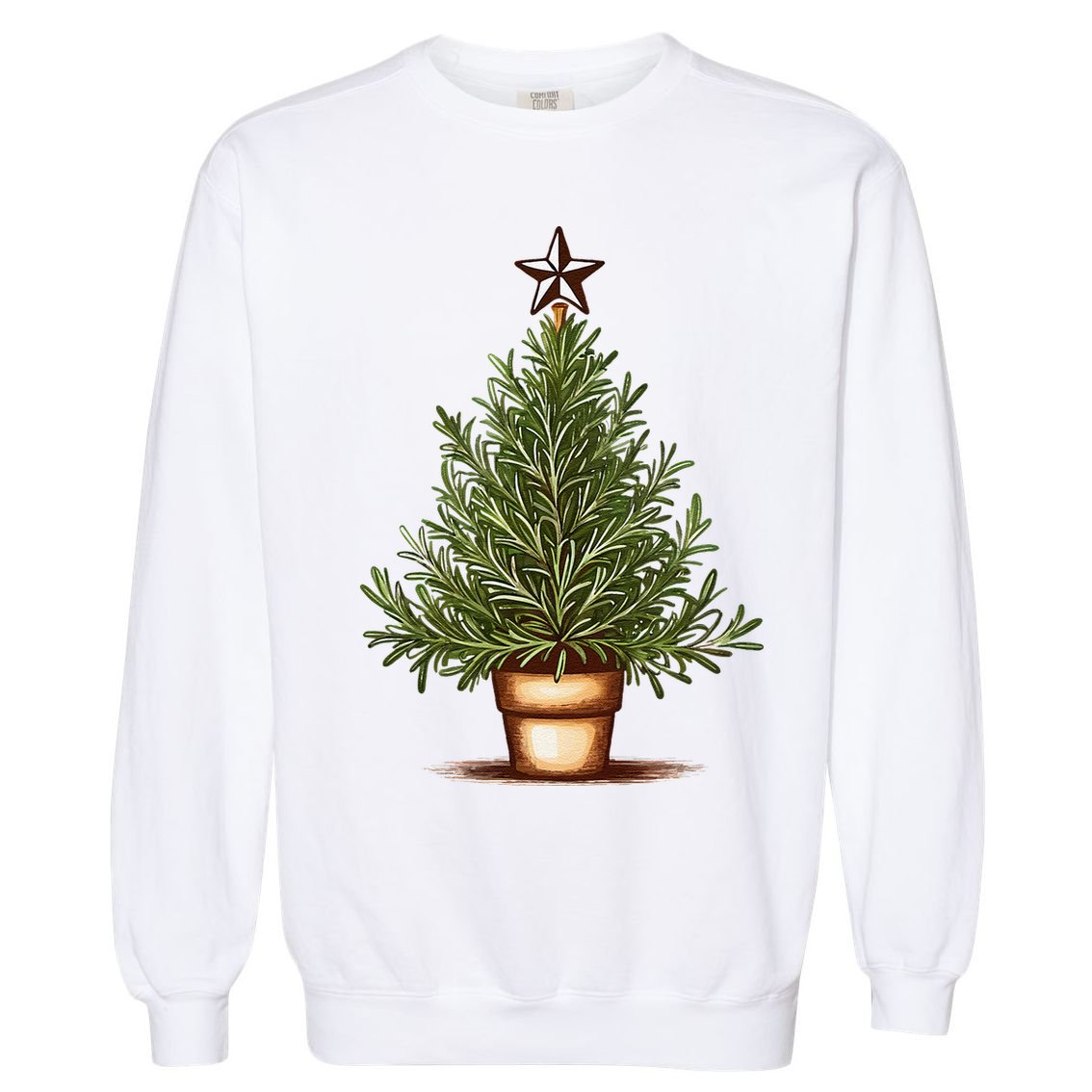 Rosemary Herb Christmas Tree Garment-Dyed Sweatshirt