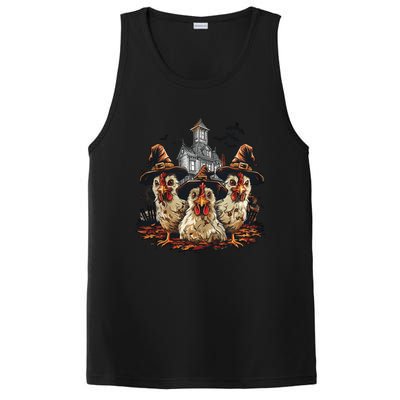 Retro Halloween Chickens Witches Spooky Vibes Farmer Costume Gift PosiCharge Competitor Tank