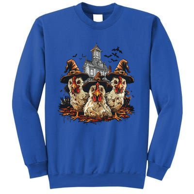 Retro Halloween Chickens Witches Spooky Vibes Farmer Costume Gift Sweatshirt