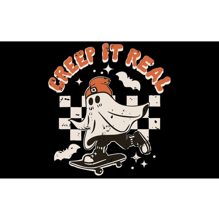 Retro Halloween Creep It Real Funny Ghost Skateboard Bumper Sticker