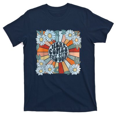 Retro Here Comes The Sun Floral Summer Family Vacation Happy T-Shirt