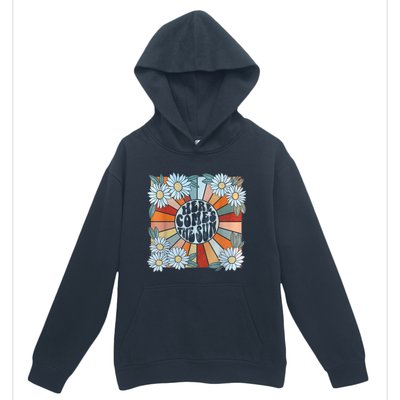 Retro Here Comes The Sun Floral Summer Family Vacation Happy Urban Pullover Hoodie