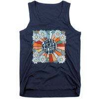 Retro Here Comes The Sun Floral Summer Family Vacation Happy Tank Top