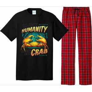 Reject Humanity Crab Horror Crab Horror Funny Meme Pajama Set