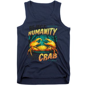 Reject Humanity Crab Horror Crab Horror Funny Meme Tank Top