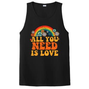 Retro Hippie Costume for Halloween - Peace, Love, and Tie Dye PosiCharge Competitor Tank