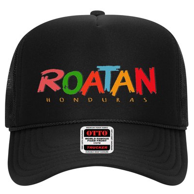 Roatan Honduras Colorful Sign Souvenir Trucker Hat