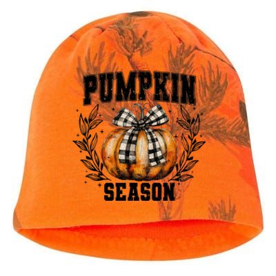 Retro Halloween Coquette Bow Pumpkin Season Kati - Camo Knit Beanie