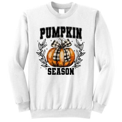 Retro Halloween Coquette Bow Pumpkin Season Sweatshirt