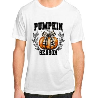 Retro Halloween Coquette Bow Pumpkin Season Adult ChromaSoft Performance T-Shirt