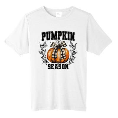 Retro Halloween Coquette Bow Pumpkin Season Tall Fusion ChromaSoft Performance T-Shirt