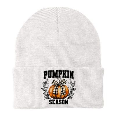 Retro Halloween Coquette Bow Pumpkin Season Knit Cap Winter Beanie