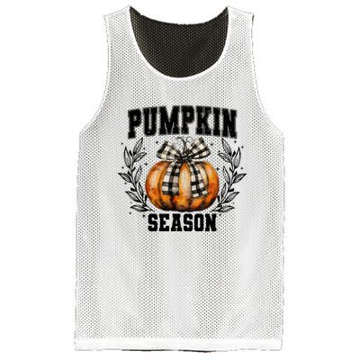 Retro Halloween Coquette Bow Pumpkin Season Mesh Reversible Basketball Jersey Tank