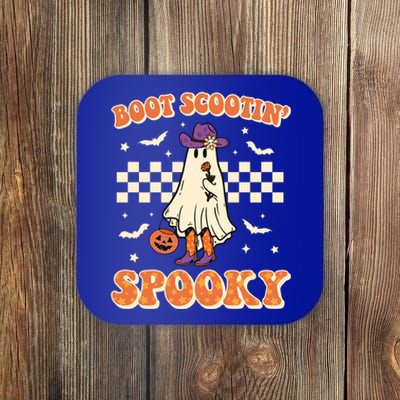 Retro Halloween Cow Ghost Western Boot Scootin Spooky Gift Coaster