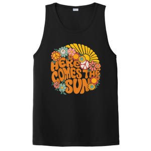 Retro Here Comes The Sun Floral Summer Family Vacation Happy PosiCharge Competitor Tank