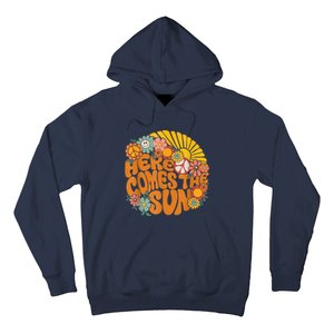 Retro Here Comes The Sun Floral Summer Family Vacation Happy Hoodie