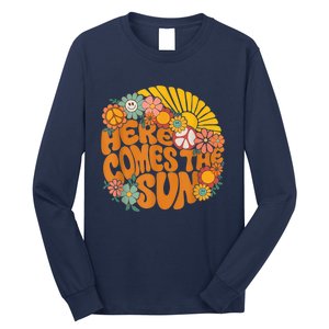 Retro Here Comes The Sun Floral Summer Family Vacation Happy Long Sleeve Shirt