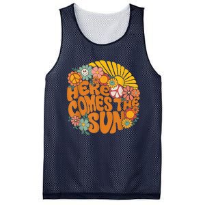 Retro Here Comes The Sun Floral Summer Family Vacation Happy Mesh Reversible Basketball Jersey Tank