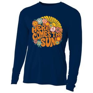 Retro Here Comes The Sun Floral Summer Family Vacation Happy Cooling Performance Long Sleeve Crew