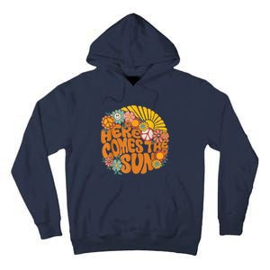 Retro Here Comes The Sun Floral Summer Family Vacation Happy Tall Hoodie