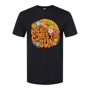 Retro Here Comes The Sun Floral Summer Family Vacation Happy Softstyle® CVC T-Shirt