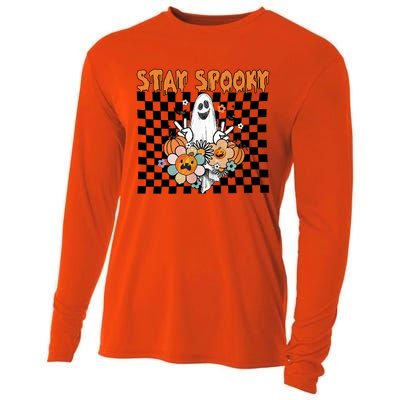 Retro Hippie Cute Ghost Stay Spooky Funny Halloween Costume Meaningful Gift Cooling Performance Long Sleeve Crew