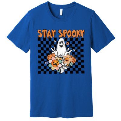 Retro Hippie Cute Ghost Stay Spooky Funny Halloween Costume Meaningful Gift Premium T-Shirt