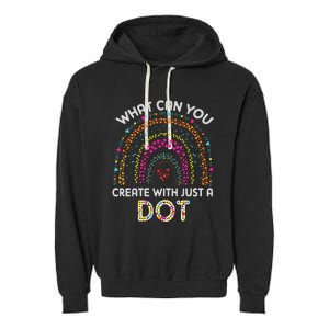 Rainbow Happy Dot Day Teacher Garment-Dyed Fleece Hoodie