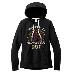 Rainbow Happy Dot Day Teacher Women's Fleece Hoodie