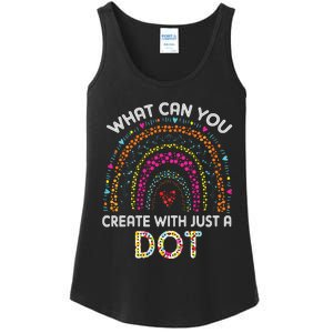 Rainbow Happy Dot Day Teacher Ladies Essential Tank