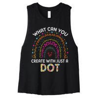 Rainbow Happy Dot Day Teacher Women's Racerback Cropped Tank