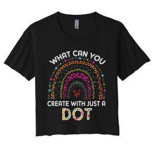 Rainbow Happy Dot Day Teacher Women's Crop Top Tee