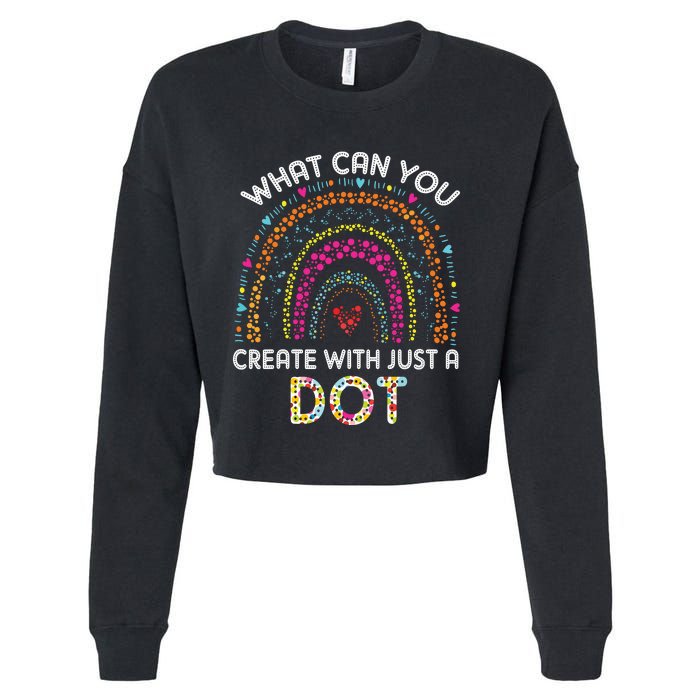 Rainbow Happy Dot Day Teacher Cropped Pullover Crew