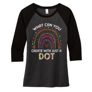 Rainbow Happy Dot Day Teacher Women's Tri-Blend 3/4-Sleeve Raglan Shirt