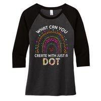 Rainbow Happy Dot Day Teacher Women's Tri-Blend 3/4-Sleeve Raglan Shirt