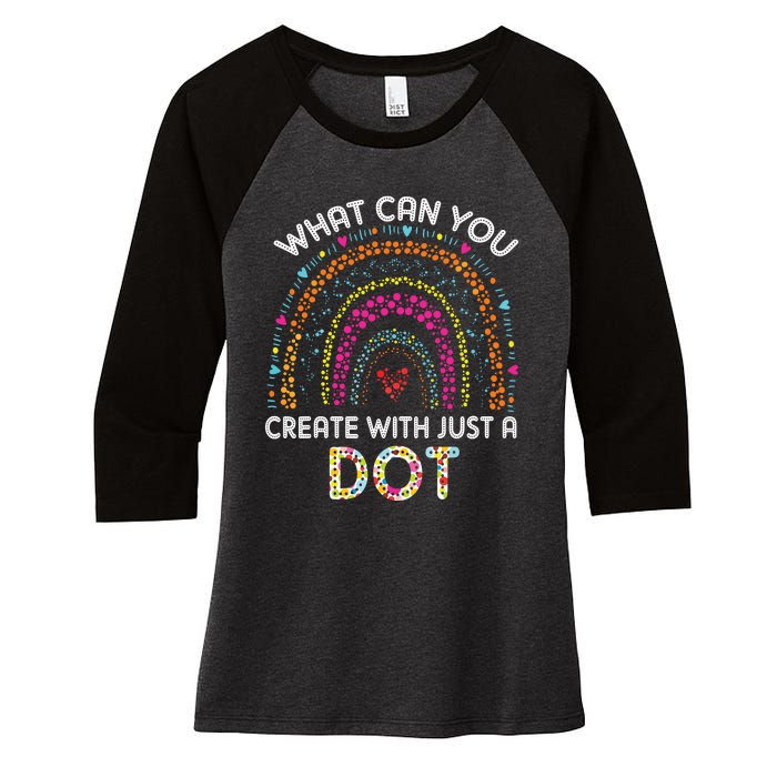 Rainbow Happy Dot Day Teacher Women's Tri-Blend 3/4-Sleeve Raglan Shirt