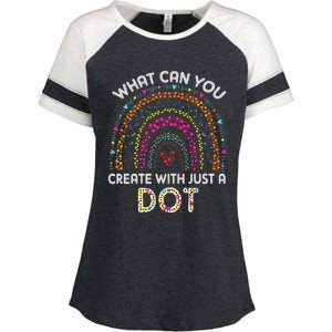 Rainbow Happy Dot Day Teacher Enza Ladies Jersey Colorblock Tee