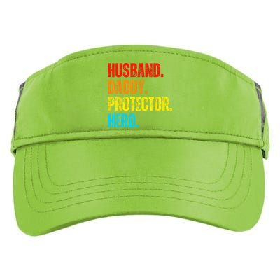 Retro Husband Daddy Protector Hero Fathers Day For Dad Gift For Dad Adult Drive Performance Visor