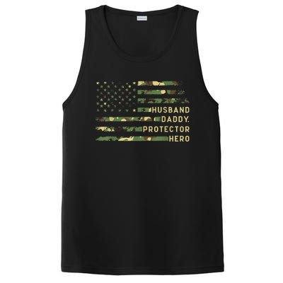 Retro Husband Daddy Protector Hero Fathers Day For Dad PosiCharge Competitor Tank