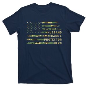 Retro Husband Daddy Protector Hero Fathers Day For Dad T-Shirt