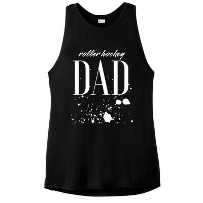 Roller Hockey Dad Game Day Biggest Fan Proud Parent Gift Ladies PosiCharge Tri-Blend Wicking Tank