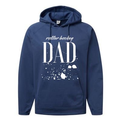 Roller Hockey Dad Game Day Biggest Fan Proud Parent Gift Performance Fleece Hoodie