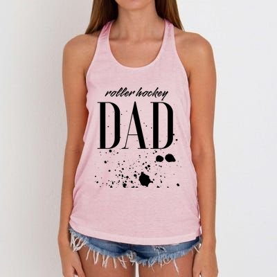 Roller Hockey Dad Game Day Biggest Fan Proud Parent Gift Women's Knotted Racerback Tank