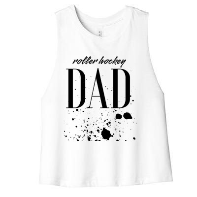 Roller Hockey Dad Game Day Biggest Fan Proud Parent Gift Women's Racerback Cropped Tank