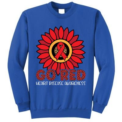 Red Heart Disease Awareness Month Ribbon Sunflower Gift Sweatshirt