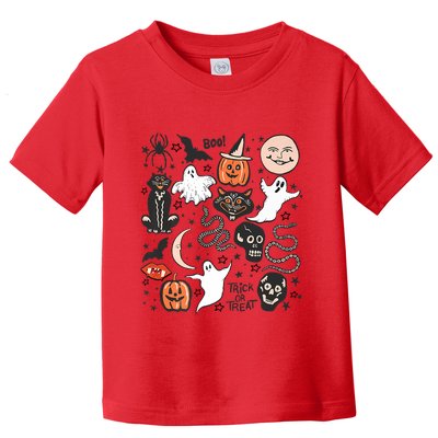 Retro Halloween Doodles Graphic Vintage Style Toddler T-Shirt