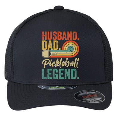 Retro Husband Dad Pickleball Legend Daddy Fathers Day Great Gift Flexfit Unipanel Trucker Cap